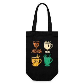 Santa Claus Mulled Wine Christmas - Gift Bag for Bottles - black - Front