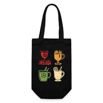 Santa Claus Mulled Wine Christmas - Gift Bag for Bottles - black - Front