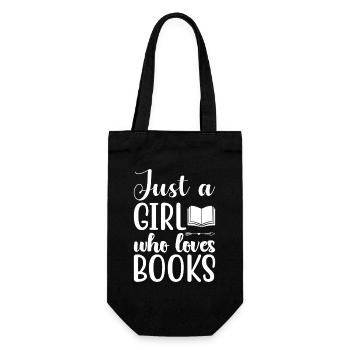 Just a girl who loves books - Gift Bag for Bottles - black - Front