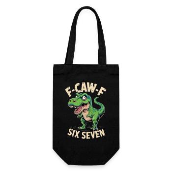 Kräischen Dino Sechs Sieben - Geschenkbeutel für Flaschen - Schwarz - Vorne