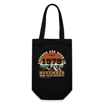 November 1978 Vintage-Retro-Geburtstag - Geschenkbeutel für Flaschen - Schwarz - Vorne