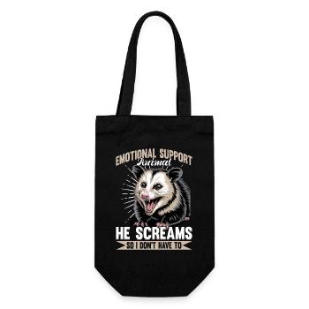 Funny Opossum - Geschenkbeutel für Flaschen - Schwarz - Vorne