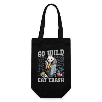 Funny Opossum - Gift Bag for Bottles - black - Front