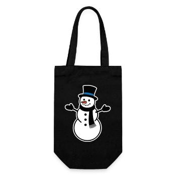 Schneemann - Geschenkbeutel für Flaschen - Schwarz - Vorne