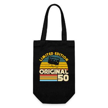 50 Ans Vintage Cadeau Anniversaire Rétro Original - Sac à bouteille - noir - Devant