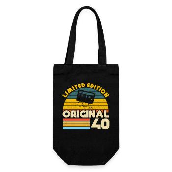40 Ans Vintage Cadeau Anniversaire Rétro Original - Sac à bouteille - noir - Devant