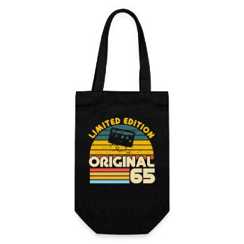65 Ans Vintage Cadeau Anniversaire Rétro Original - Sac à bouteille - noir - Devant