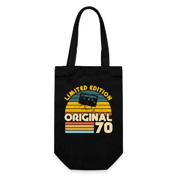 70 Years Vintage Original Retro Anniversary Gift - Gift Bag for Bottles - black - Front