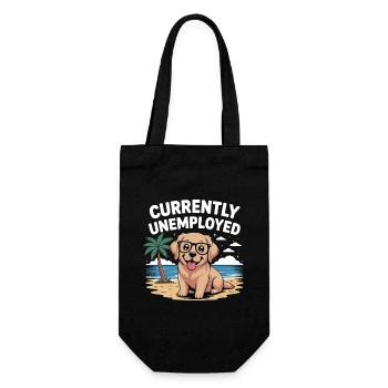 Lustiger Labrador Retriever Derzeit Arbeitslose  - Geschenkbeutel für Flaschen - Schwarz - Vorne