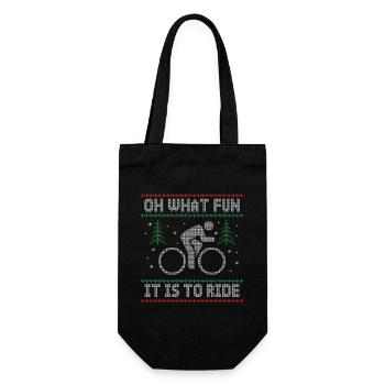 FUNNY UGLY CHRISTMAS ROAD BIKE CYCLING BIKE - Gift Bag for Bottles - black - Front
