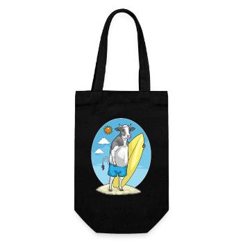 Cow Beach Surfboard Summer - Gift Bag for Bottles - black - Front