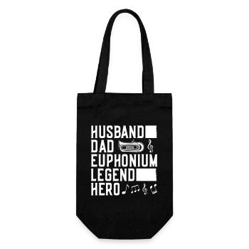 Baritone Player Husband Dad Legend Hero Euphonium - Gift Bag for Bottles - black - Front