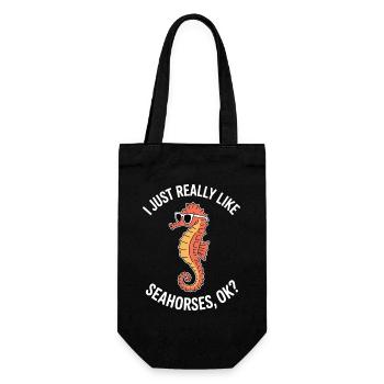 Seahorse Saying Funny Seahorse Gift - Gift Bag for Bottles - black - Front