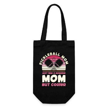 Pickleball Mom Retro Stripes - Gift Bag for Bottles - black - Front