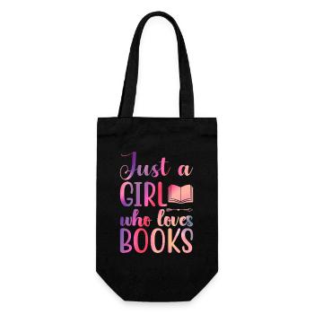 Just a girl who loves books - Gift Bag for Bottles - black - Front