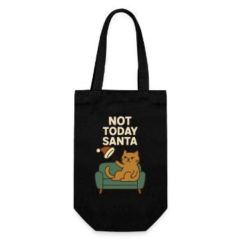 Pas aujourd’hui Humour drôle de chat de Noël - Sac à bouteille - noir - Devant