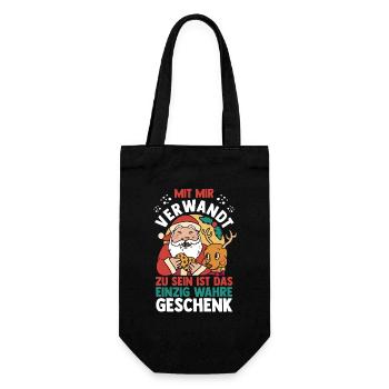 Weihnachtsmann Weihnachtszeit Weihnachts - Geschenkbeutel für Flaschen - Schwarz - Vorne