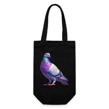 Tauben Taube - Geschenkbeutel für Flaschen - Schwarz - Vorne