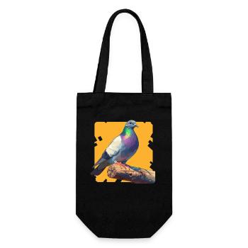 Tauben Taube - Geschenkbeutel für Flaschen - Schwarz - Vorne