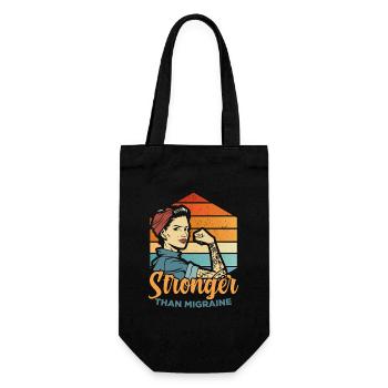 Stronger than Migraine - for the feminist - Gift Bag for Bottles - black - Front