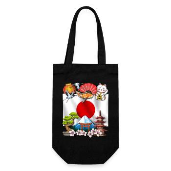 Japan - Geschenkbeutel für Flaschen - Schwarz - Vorne