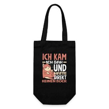 Funny Cat No Motivation Saying - Gift Bag for Bottles - black - Front