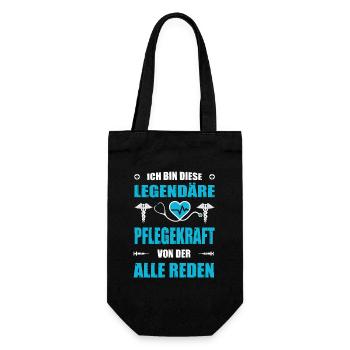 Pflegerin Geschenke Pflege Lustig Krankenpflegerin - Geschenkbeutel für Flaschen - Schwarz - Vorne