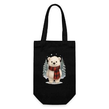 Cute polar bear winter christmas - Gift Bag for Bottles - black - Front