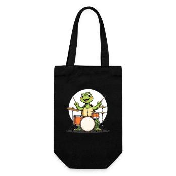 Tortue sur la batterie - Sac à bouteille - noir - Devant