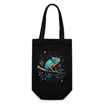 Chameleon on branch Sternenwald - Gift Bag for Bottles - black - Front