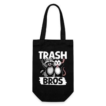 Funny Opossum and Raccoon - Gift Bag for Bottles - black - Front
