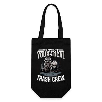 Funny Opossum and Raccoon - Gift Bag for Bottles - black - Front