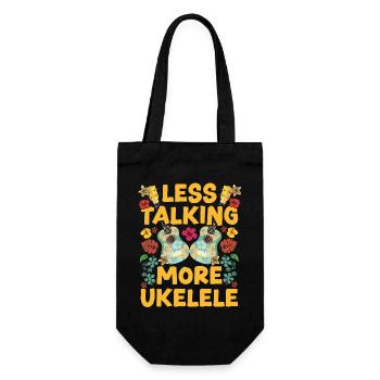 Hawaiian Ukulele Uke Less Talking - Geschenkbeutel für Flaschen - Schwarz - Vorne