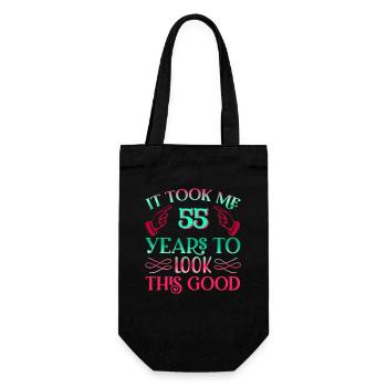 It took 55 years to look so good - Gift Bag for Bottles - black - Front
