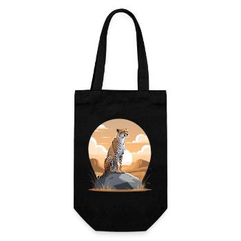 Guépard au coucher de soleil du désert - Sac à bouteille - noir - Devant