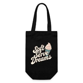 Soft Serve Dreams – Retro Eiscreme - Geschenkbeutel für Flaschen - Schwarz - Vorne