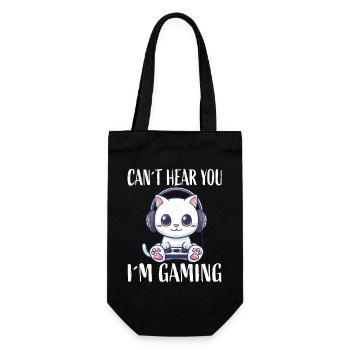 Gaming cat with headphones - Gift Bag for Bottles - black - Front