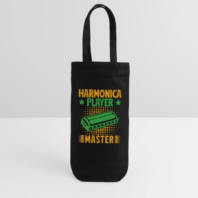 Funny Harmonica Player Master Harmonica Geschenkbeutel für Flaschen