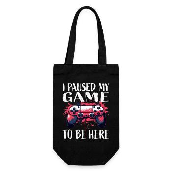 I paused my game Here I am - Gift Bag for Bottles - black - Front