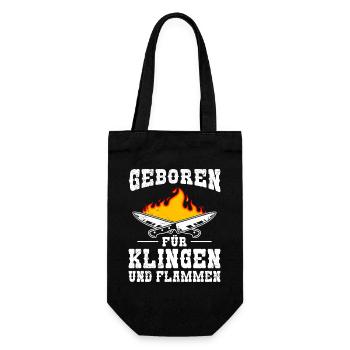 Chef BORN FOR BLADES AND FLAMES Funny - Gift Bag for Bottles - black - Front
