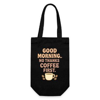 Good morning coffee humor - Gift Bag for Bottles - black - Front