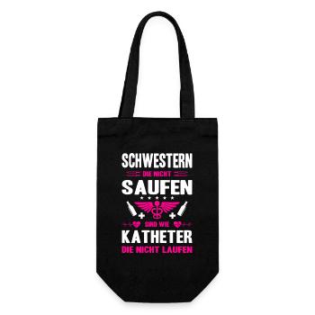 Pflegerin Geschenke Pflege Lustig Krankenpflegerin - Geschenkbeutel für Flaschen - Schwarz - Vorne