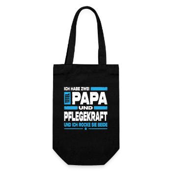 Dad and caregiver - Gift Bag for Bottles - black - Front