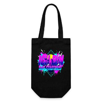 Ich Bin das Stadtbild - 80er Retro Synthwave Neon - Geschenkbeutel für Flaschen - Schwarz - Vorne
