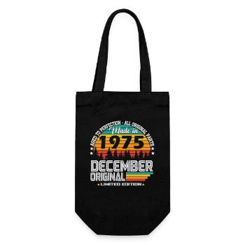 December 1975 Vintage Vintage Retro Birthday - Gift Bag for Bottles - black - Front