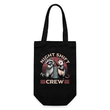 Funny Opossum and Raccoon - Gift Bag for Bottles - black - Front