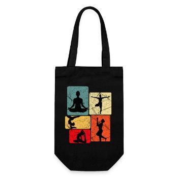 Silhouettes de yoga en blocs de couleur - Sac à bouteille - noir - Devant