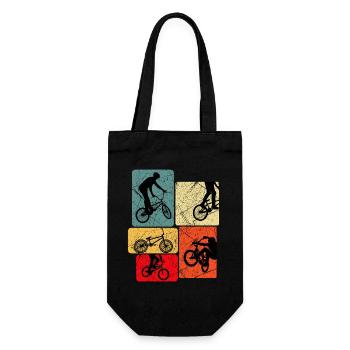 Retro Bicycle Silhouettes Pop Blocks - Gift Bag for Bottles - black - Front