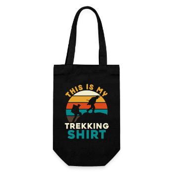 Trekkingshirt mit Sunset Silhouetten - Geschenkbeutel für Flaschen - Schwarz - Vorne