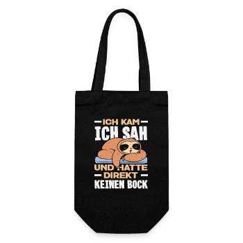 Funny Sloth No Motivation Saying - Gift Bag for Bottles - black - Front